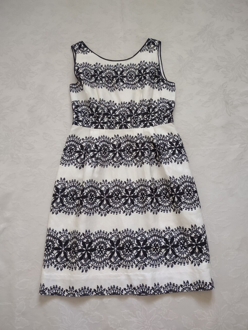 Kate Spade Lola Silk Blend Dress Black White